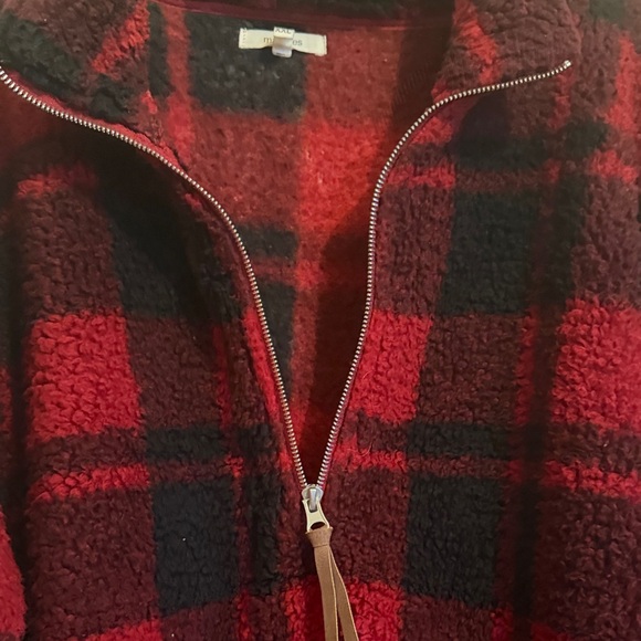 Maurices Burgundy and Black Fleece Jacket - Picture 3 of 7